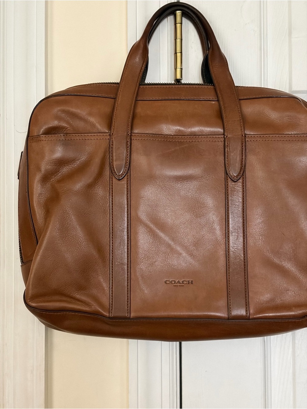 Coach Brown Leather Briefcase Bag for Men